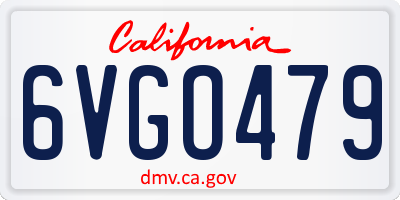 CA license plate 6VGO479