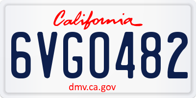 CA license plate 6VGO482