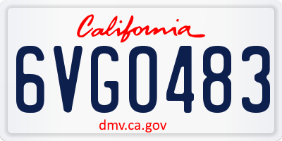 CA license plate 6VGO483