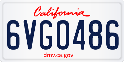 CA license plate 6VGO486