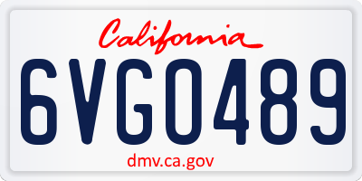 CA license plate 6VGO489
