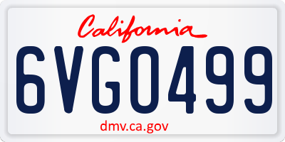 CA license plate 6VGO499