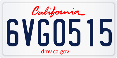 CA license plate 6VGO515