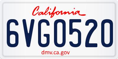 CA license plate 6VGO520