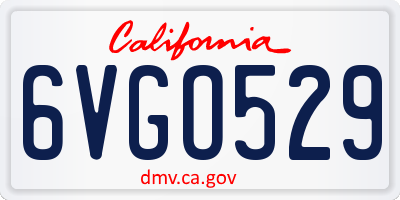 CA license plate 6VGO529