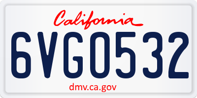 CA license plate 6VGO532