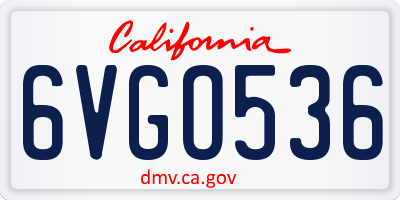 CA license plate 6VGO536