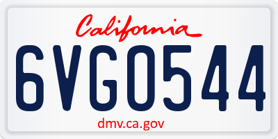 CA license plate 6VGO544