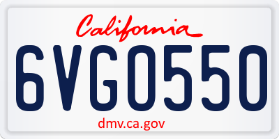 CA license plate 6VGO550