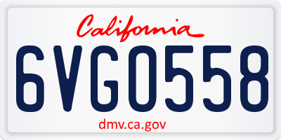 CA license plate 6VGO558