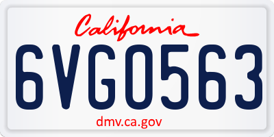 CA license plate 6VGO563