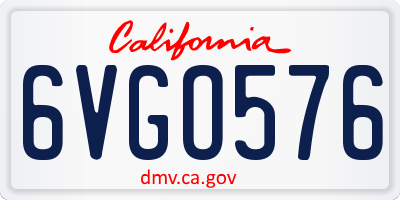CA license plate 6VGO576