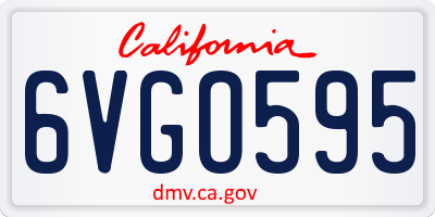 CA license plate 6VGO595