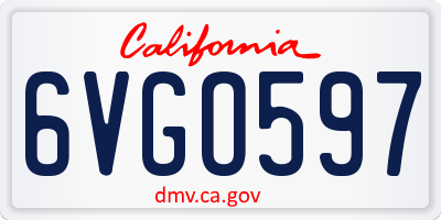CA license plate 6VGO597