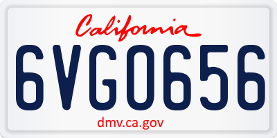 CA license plate 6VGO656