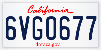 CA license plate 6VGO677