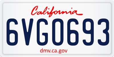 CA license plate 6VGO693