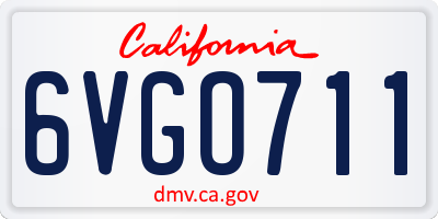 CA license plate 6VGO711