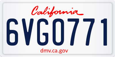 CA license plate 6VGO771