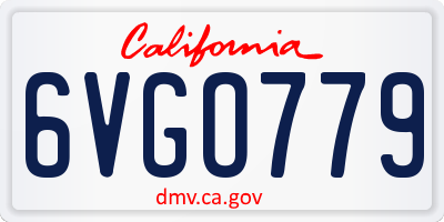 CA license plate 6VGO779