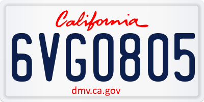 CA license plate 6VGO805