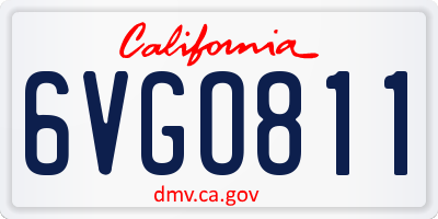 CA license plate 6VGO811