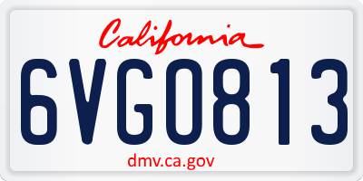 CA license plate 6VGO813