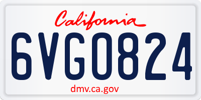 CA license plate 6VGO824