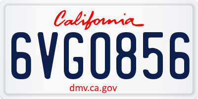 CA license plate 6VGO856