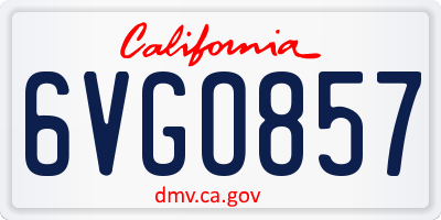 CA license plate 6VGO857