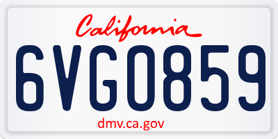 CA license plate 6VGO859