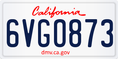 CA license plate 6VGO873