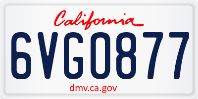 CA license plate 6VGO877