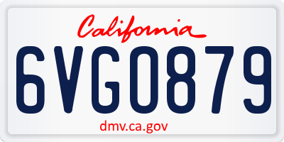 CA license plate 6VGO879