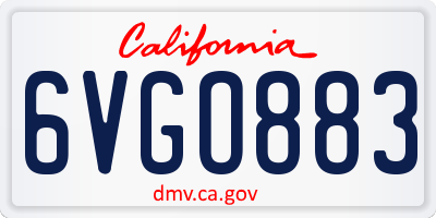 CA license plate 6VGO883
