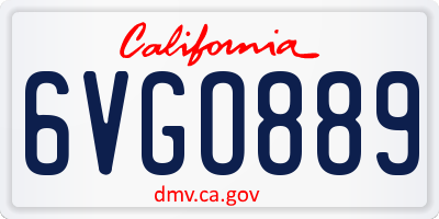 CA license plate 6VGO889