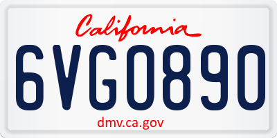 CA license plate 6VGO890