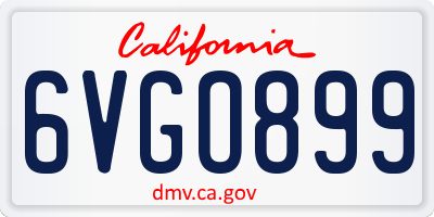 CA license plate 6VGO899