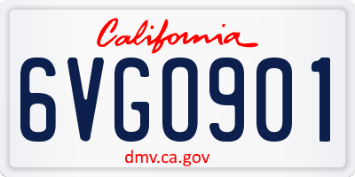 CA license plate 6VGO901