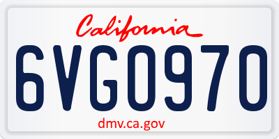 CA license plate 6VGO970