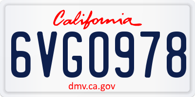 CA license plate 6VGO978
