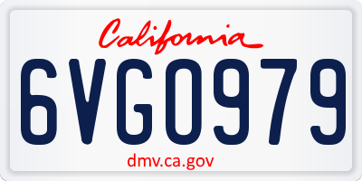 CA license plate 6VGO979