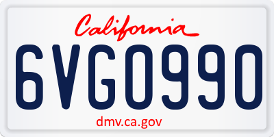 CA license plate 6VGO990