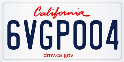 CA license plate 6VGP004