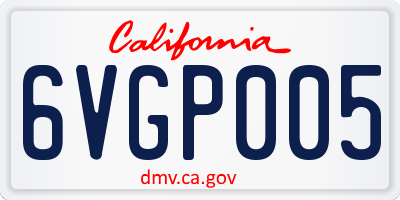 CA license plate 6VGP005