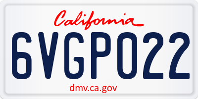 CA license plate 6VGP022