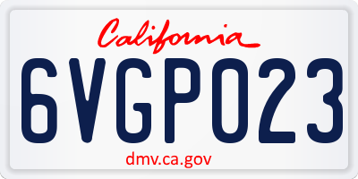 CA license plate 6VGP023