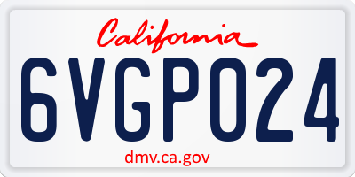 CA license plate 6VGP024