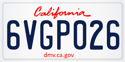 CA license plate 6VGP026