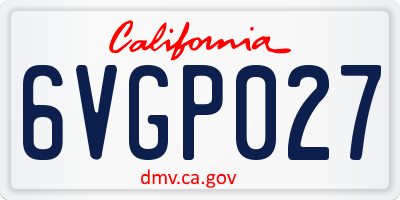 CA license plate 6VGP027